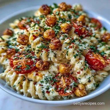 Baked Feta Pasta with Chickpeas: 40 Min Recipe Card