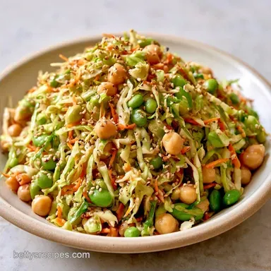 Chickpea Edamame and Cabbage Salad for 4