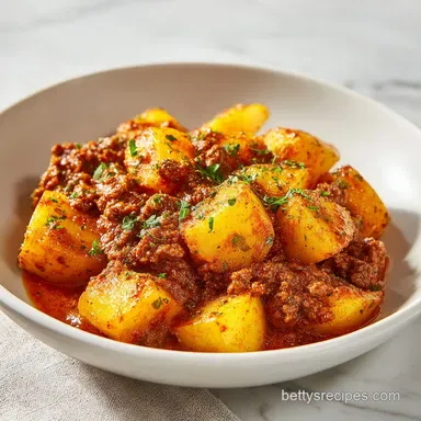 Creamy Beef and Potato Skillet for 6 Servings: Tender Beef Recipe Card