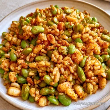 Crispy Rice Edamame Salad Meal Prep Recipe Card
