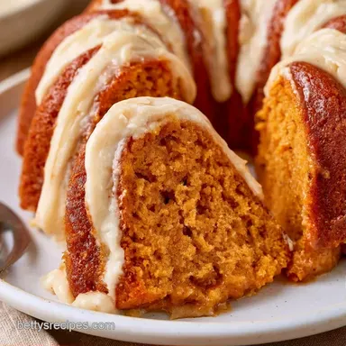 Pumpkin Bundt Cake for 12 Slices Recipe Card