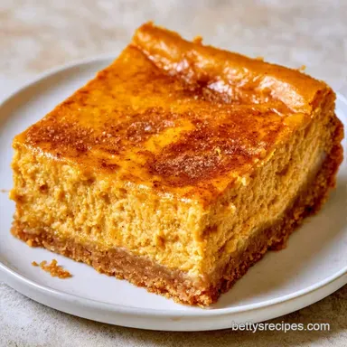Creamy Pumpkin Cheesecake Bars Recipe Card