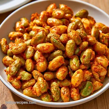 Spicy Roasted Edamame in 40 Minutes Recipe Card