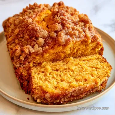Streusel Pumpkin Bread with Pecans Recipe Card