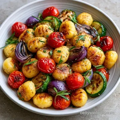 Crispy Vegetarian Sheet Pan Gnocchi Recipe Card