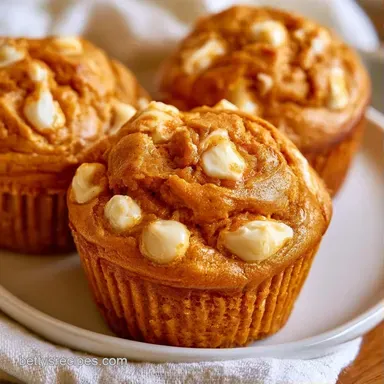 White Chocolate Pumpkin Muffins (35 Min) Recipe Card