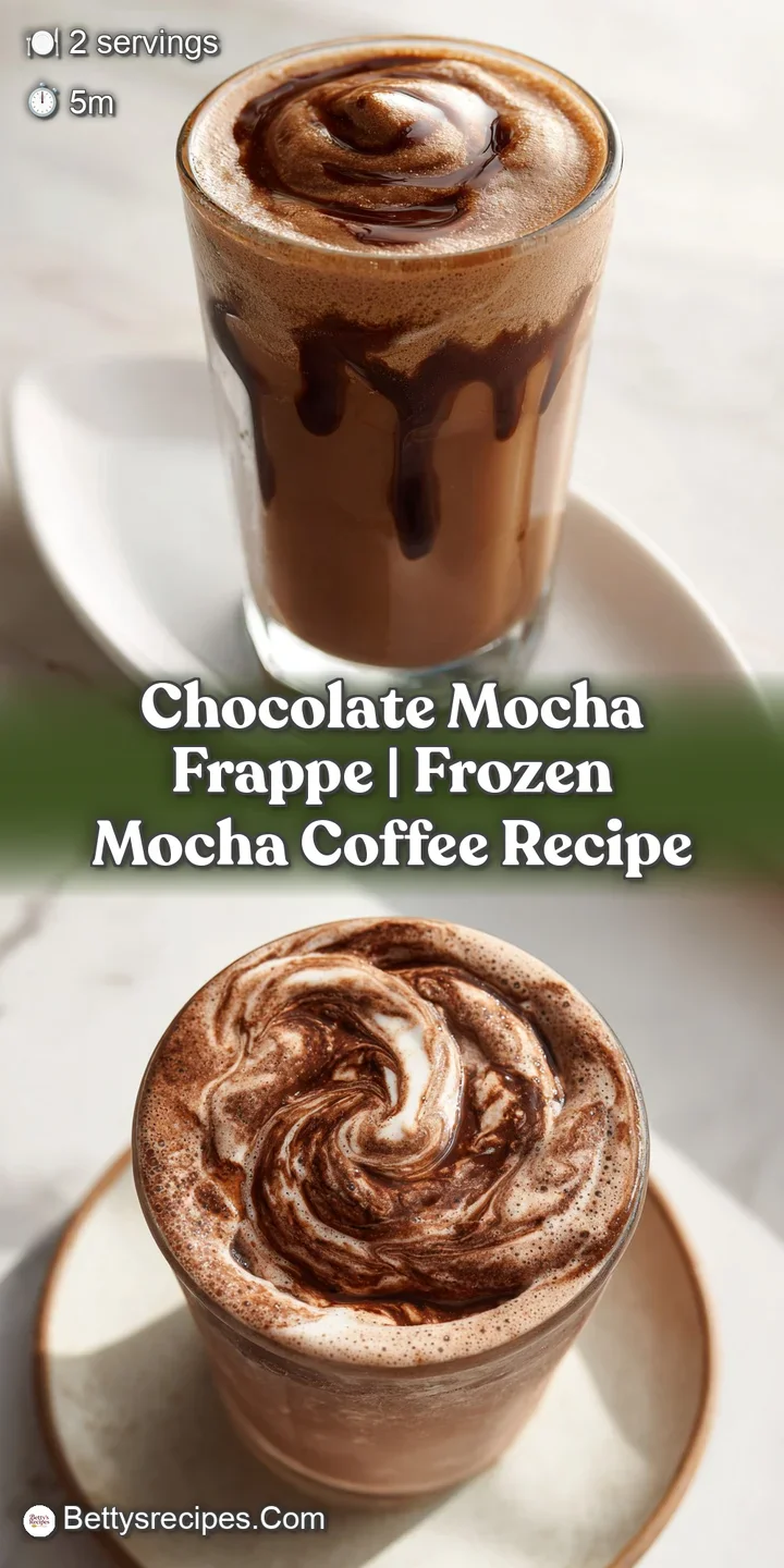 Extreme close-up of icy coffee textures with swirls of dark chocolate syrup and a dollop of creamy whipped cream.