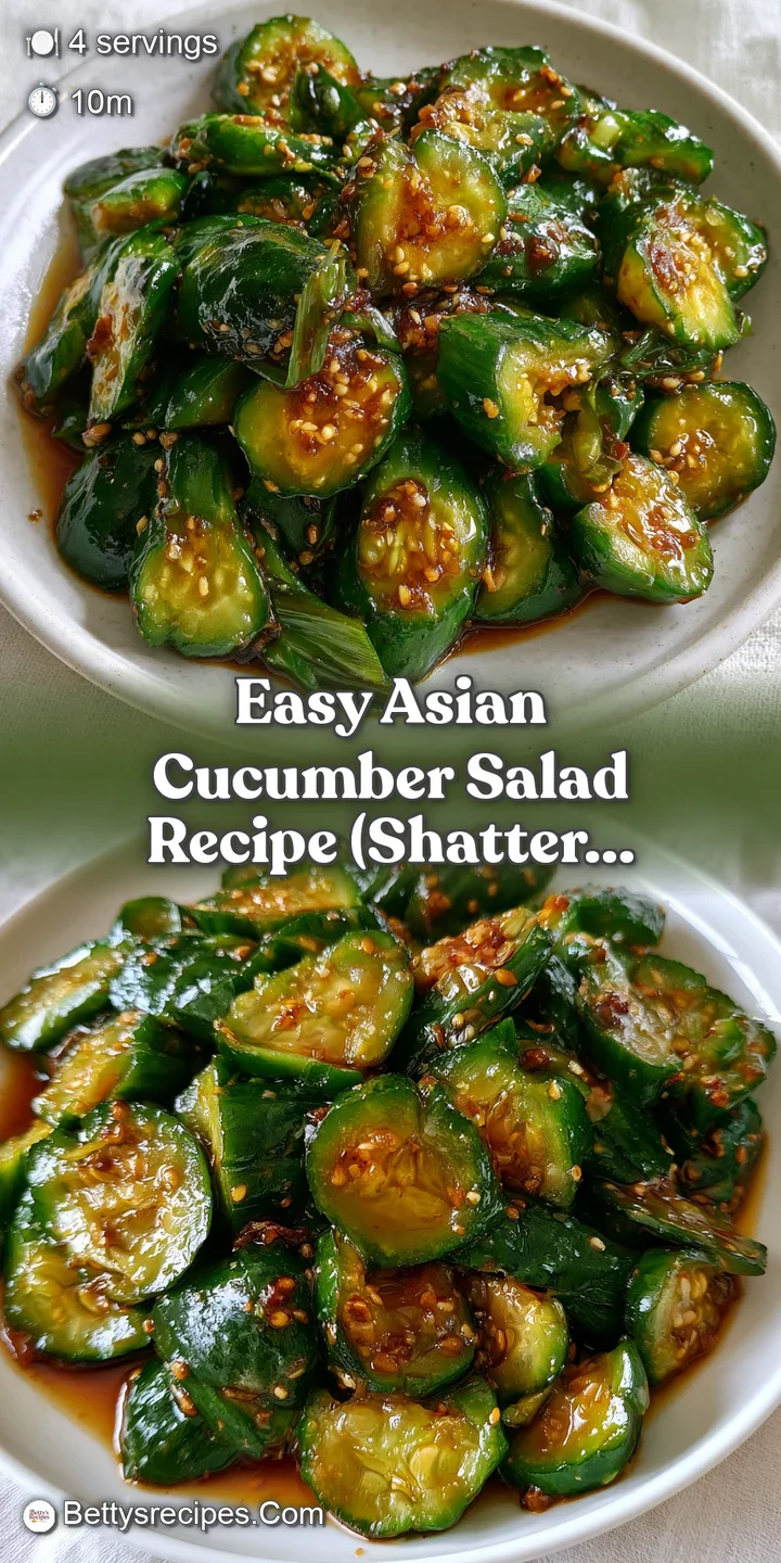 Close-up of translucent cucumber slices coated in a savory brown sauce with tiny toasted sesame seeds and red pepper.