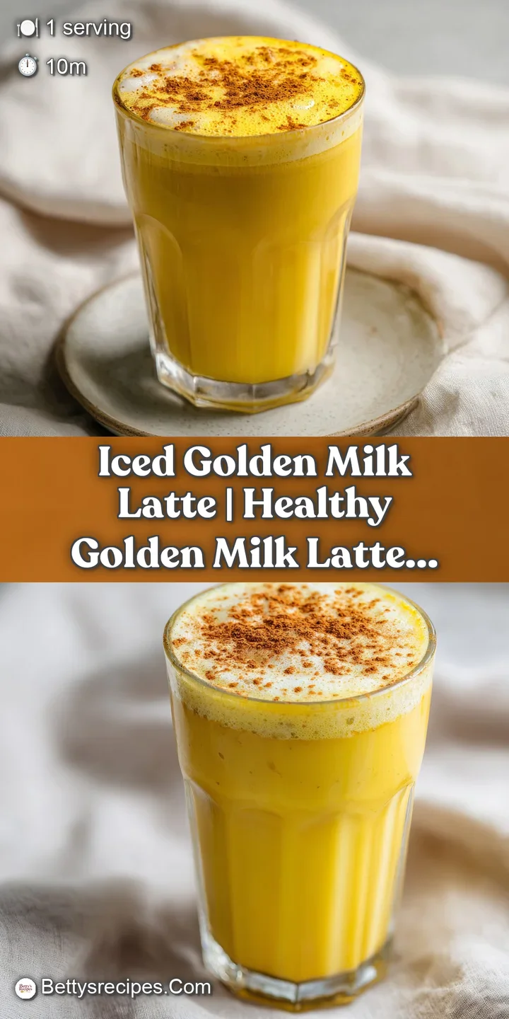 Extreme close-up of creamy white milk marbling into a vibrant yellow liquid with glistening ice and cinnamon dust.