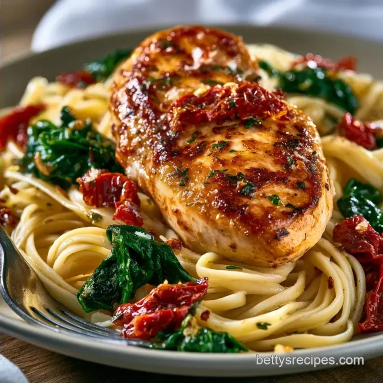 Creamy Tuscan Chicken Pasta with Sun-Dried Tomatoes
