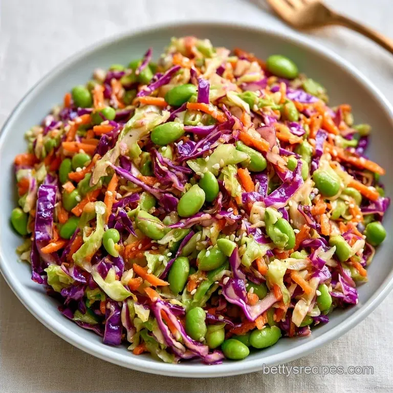 Crunchy Cabbage and Edamame Salad with Sesame Ginger Dressing