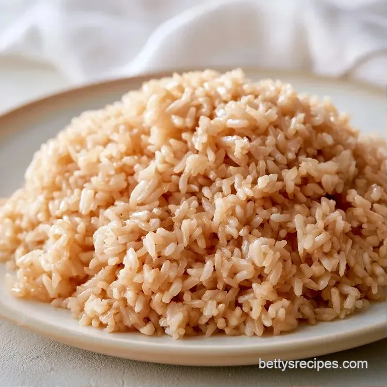 Perfectly cooked brown grains piled high in glass containers with a sprinkle of fresh herbs for meal preparation.