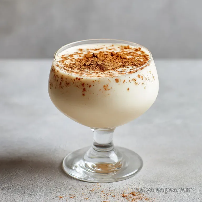Three elegant glasses of ivory-colored creamy drink arranged on a wooden tray with cinnamon sticks and star anise.