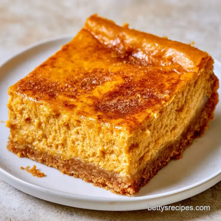 Elegant slice of orange cheesecake on a ceramic plate, topped with a white cream swirl and cinnamon dust.