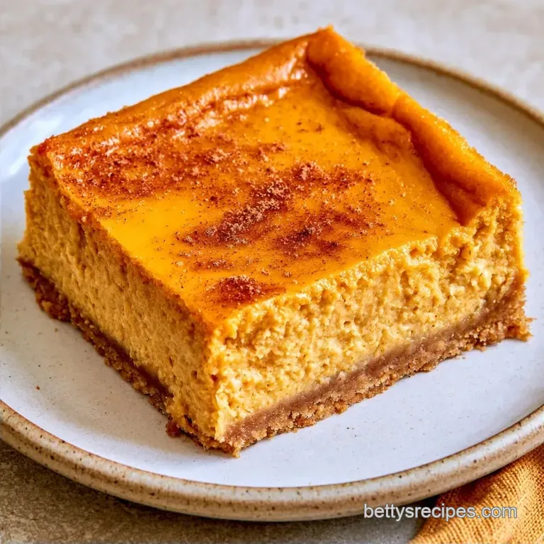 Pumpkin Cheesecake Bars with Graham Crust