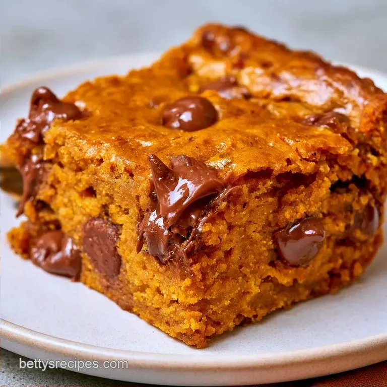 Chewy Pumpkin Chocolate Chip Cookie Bars
