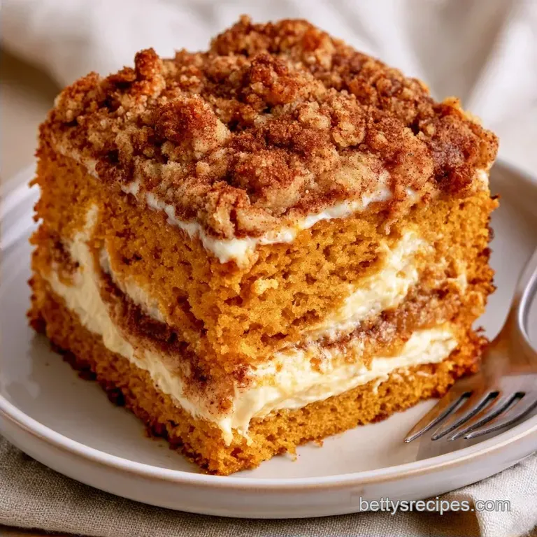 Pumpkin Cream Cheese Coffee Cake with Cinnamon Top