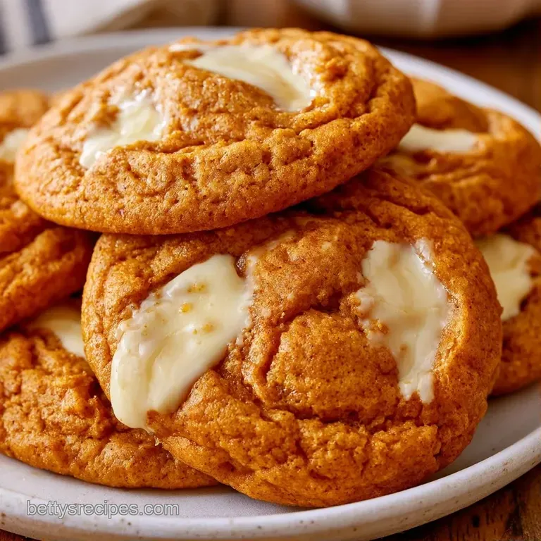 Soft orange cookies stacked on a white ceramic plate with a sprinkle of cinnamon and a linen napkin nearby.