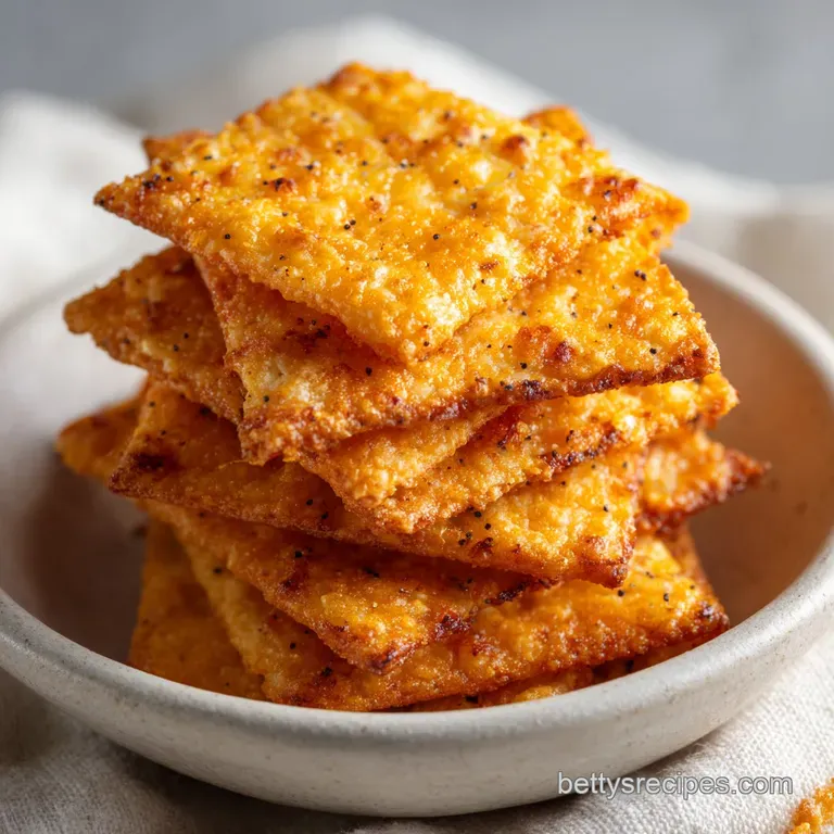 A neat stack of crisp golden biscuits beside a bowl of creamy dip and fresh herbs on a slate gray platter.